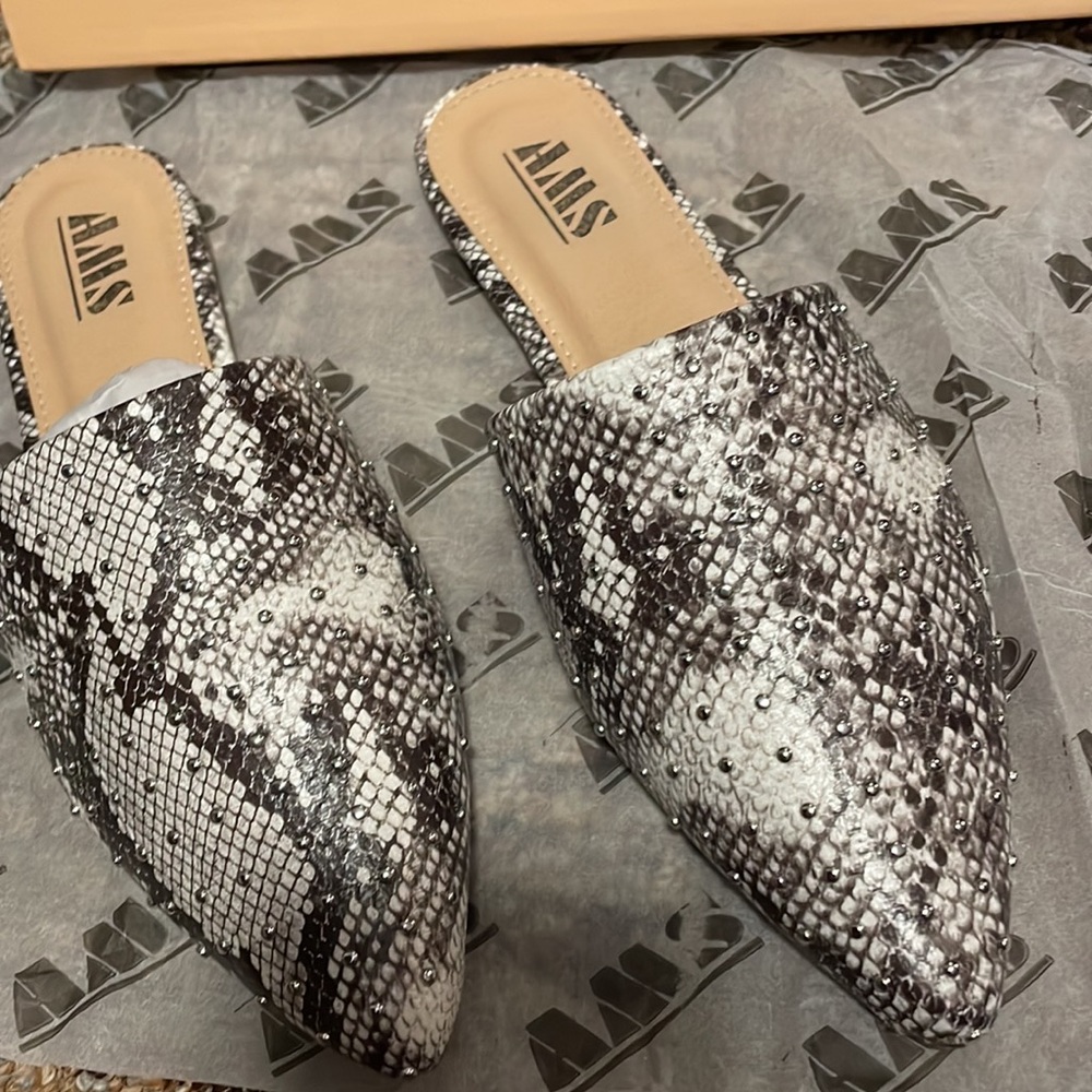 ams Isabella snakeskin studded mules - Picture 2 of 11